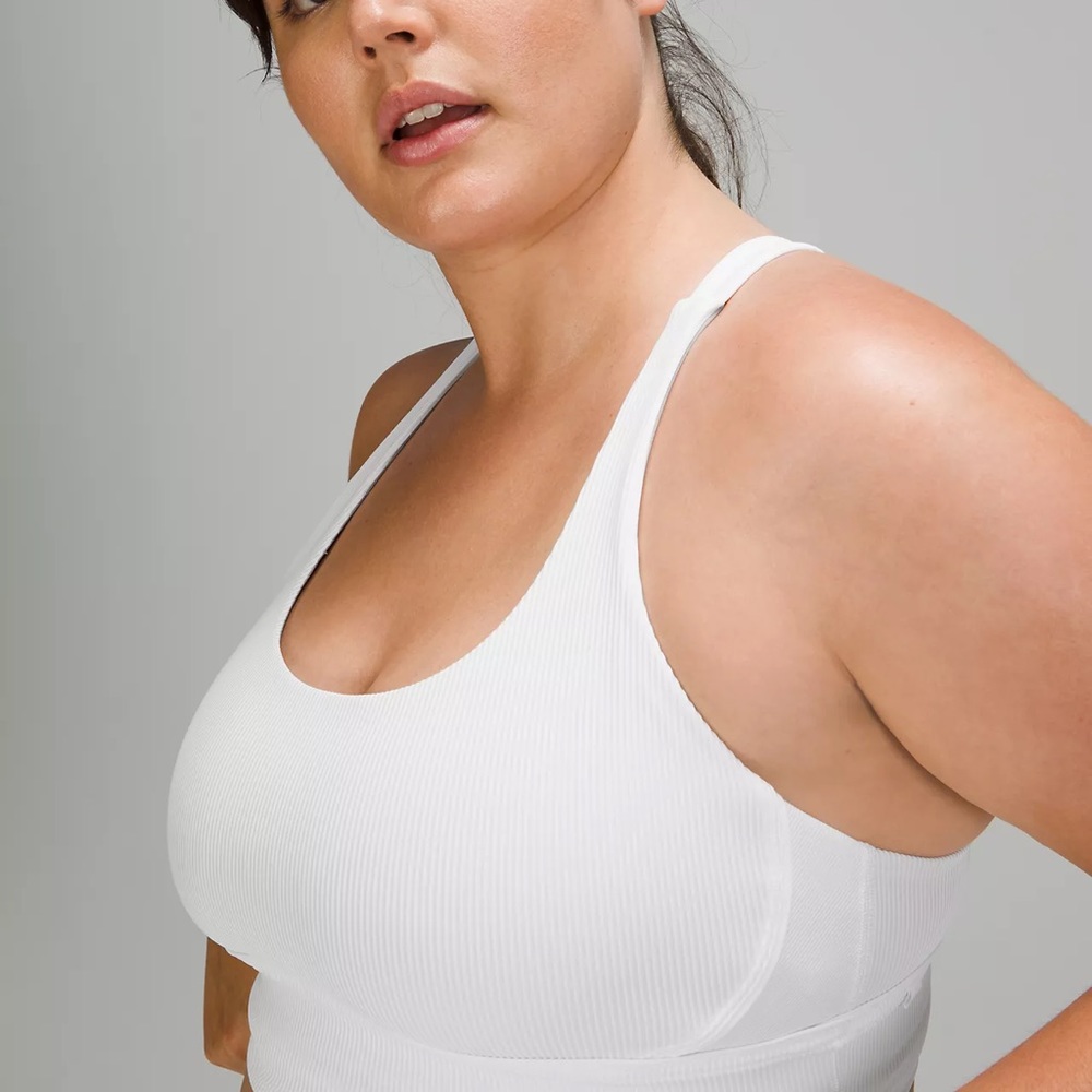 lululemon energy ribbed longline bra in white